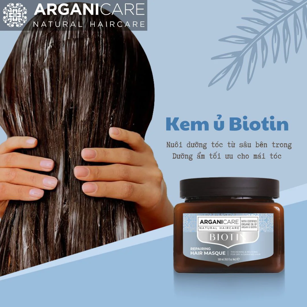 KEM Ủ TÓC PHỤC HỒI ARGANICARE BIOTIN 500ML