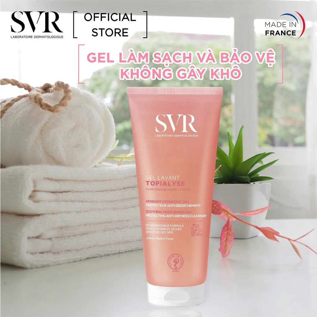 Gel Rửa Mặt SVR Hồng Cho Da Khô và Nhạy Cảm 200ml