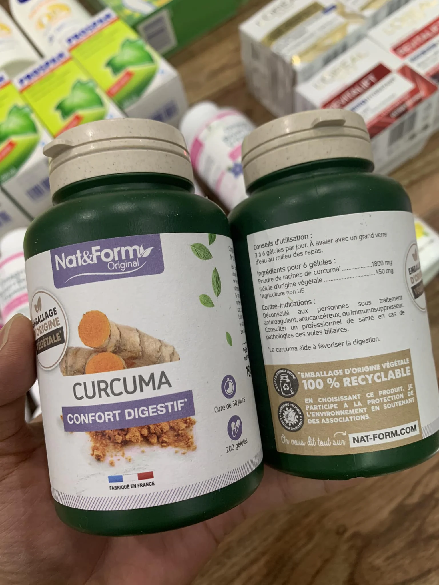 Viên tinh nghệ hữu cơ tự nhiên Curcuma Bio Nat&Form của Pháp