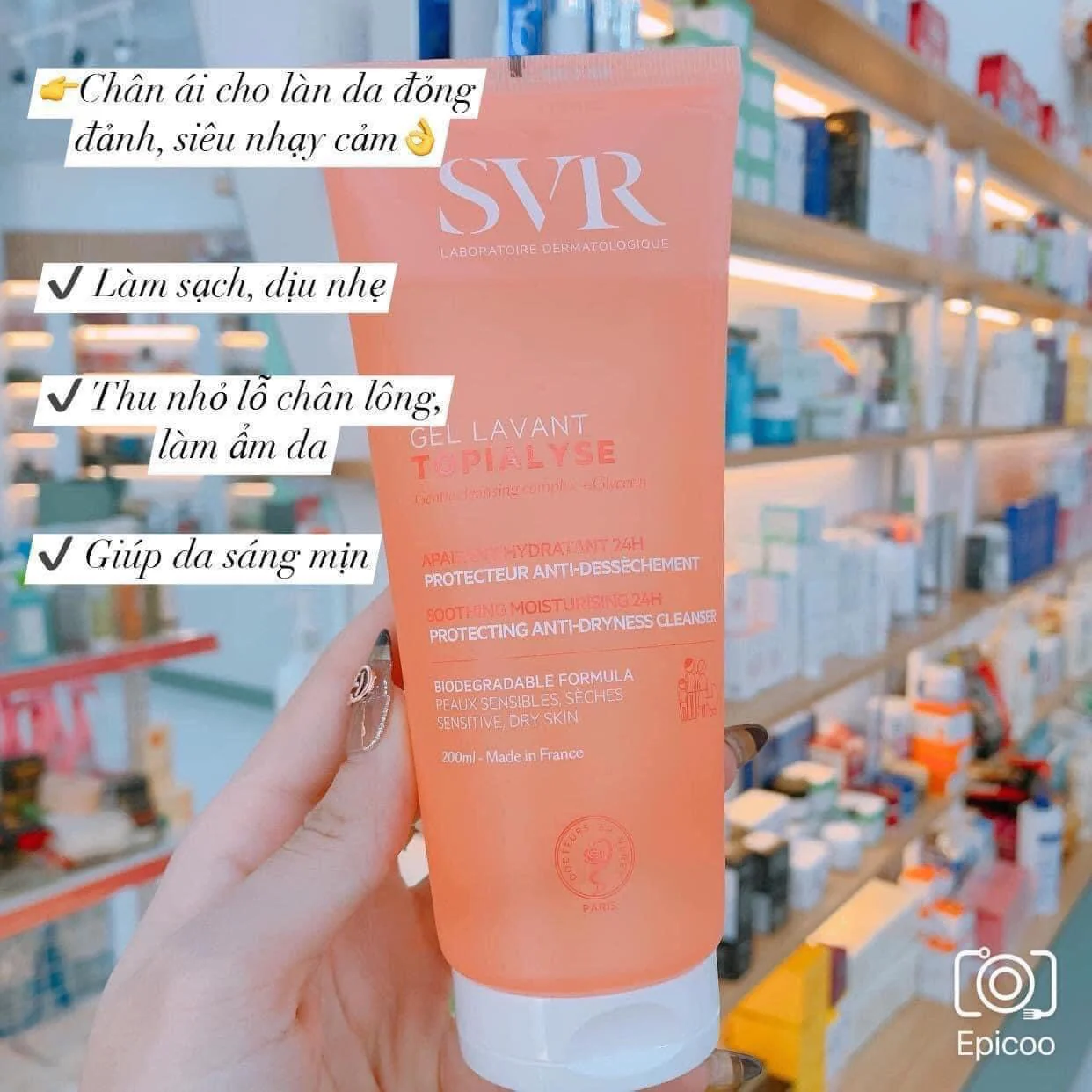 Gel Rửa Mặt SVR Hồng Cho Da Khô và Nhạy Cảm 200ml