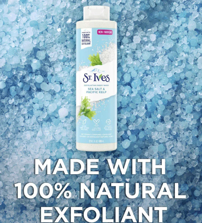 Sữa Tắm St.Ives Tẩy Tế Bào Chết Chiết Xuất Muối Biển Làm Sạch Sâu 650ml