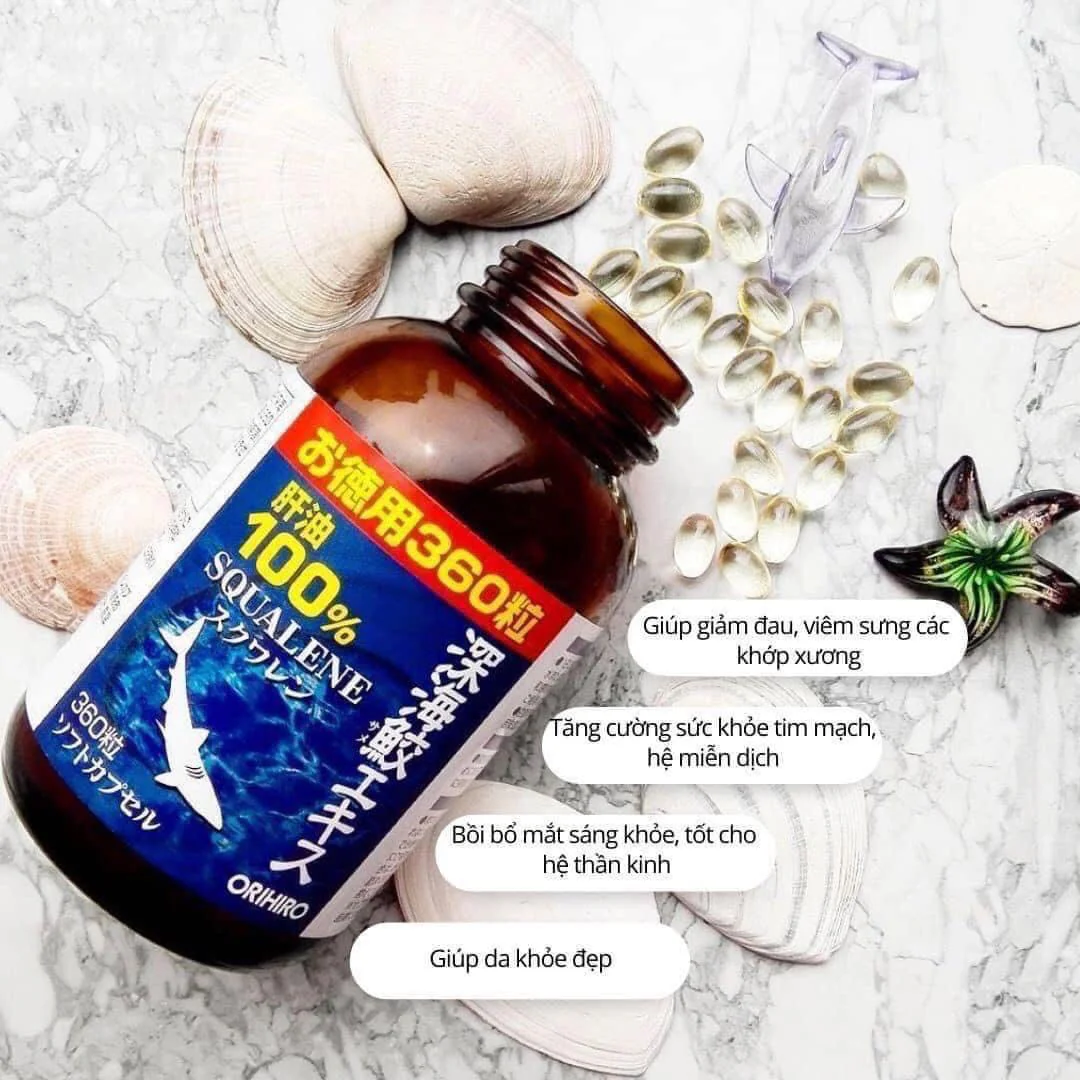 Viên Sụn Vi Cá Mập - Orihiro Deep Sea Shark Extract Capsule Moral Purpose chống oxy hóa (360 viên)