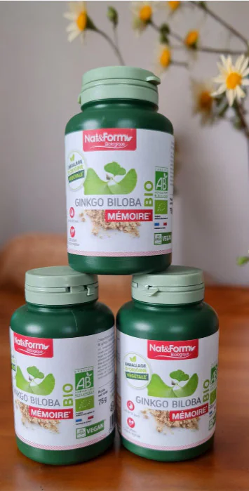 Bổ Não Nat&Form Ginkgo Biloba Memoire Giảm Căng Thẳng, Tăng Cường Trí Nhớ 200 Viên