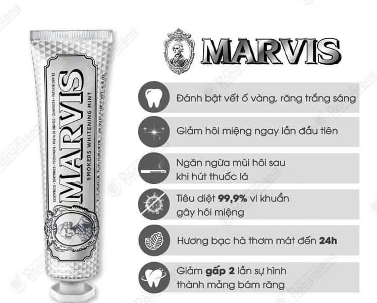 Kem Đánh Răng Marvis Trắng Răng 85ml - Whitening Mint