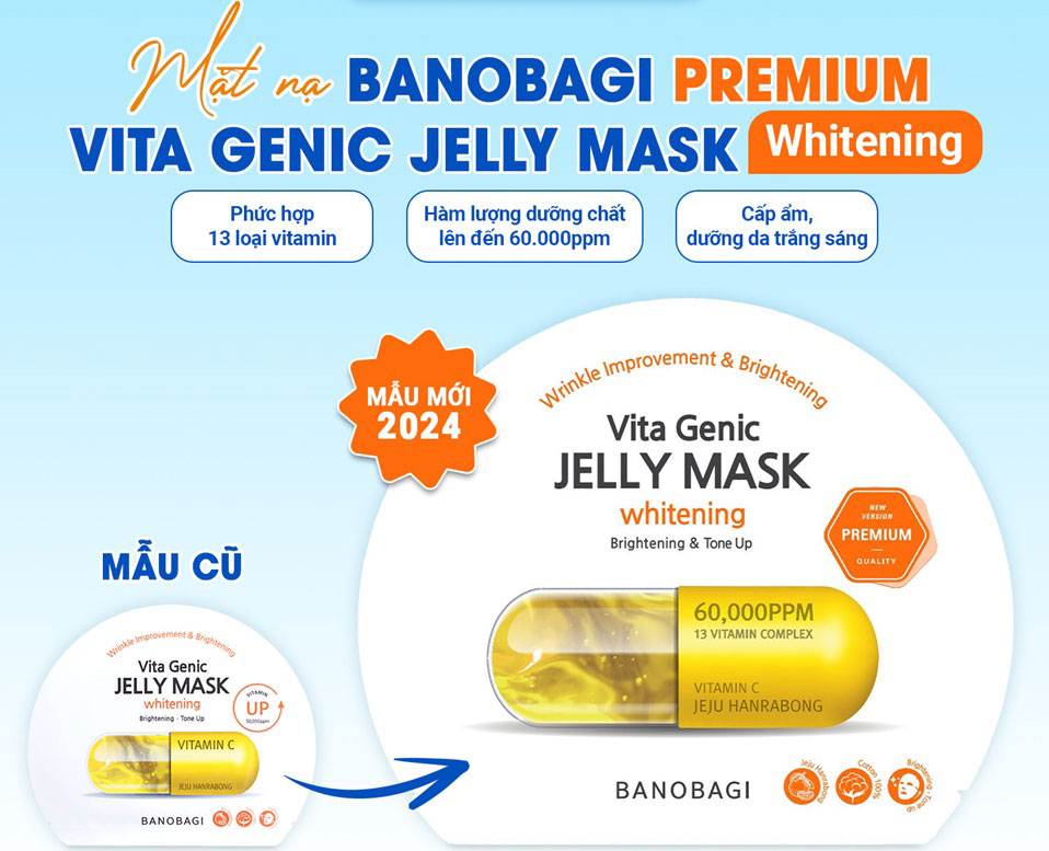 Mặt Nạ Banobagi Vita Genic Jelly Mask Whitening Màu Vàng – 1 Miếng