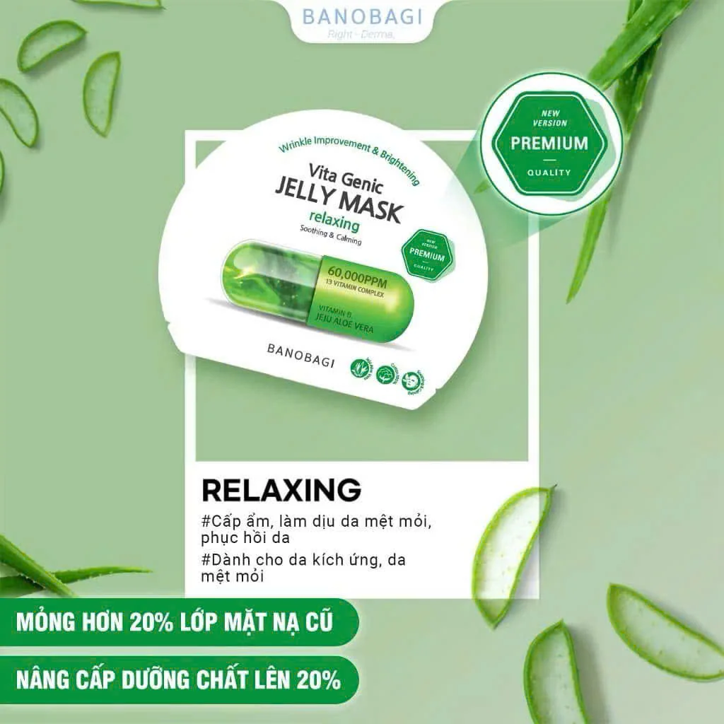 Mặt nạ Banobagi Vita Genic Hydrating Jelly Mask 30ml Màu Xanh Lá – 1 Miếng