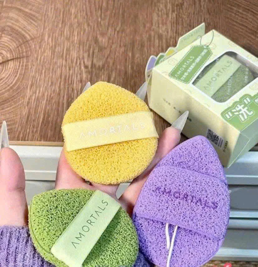Set 3 Miếng Bông Mút Rửa Mặt Bọt Biển AMORTALS